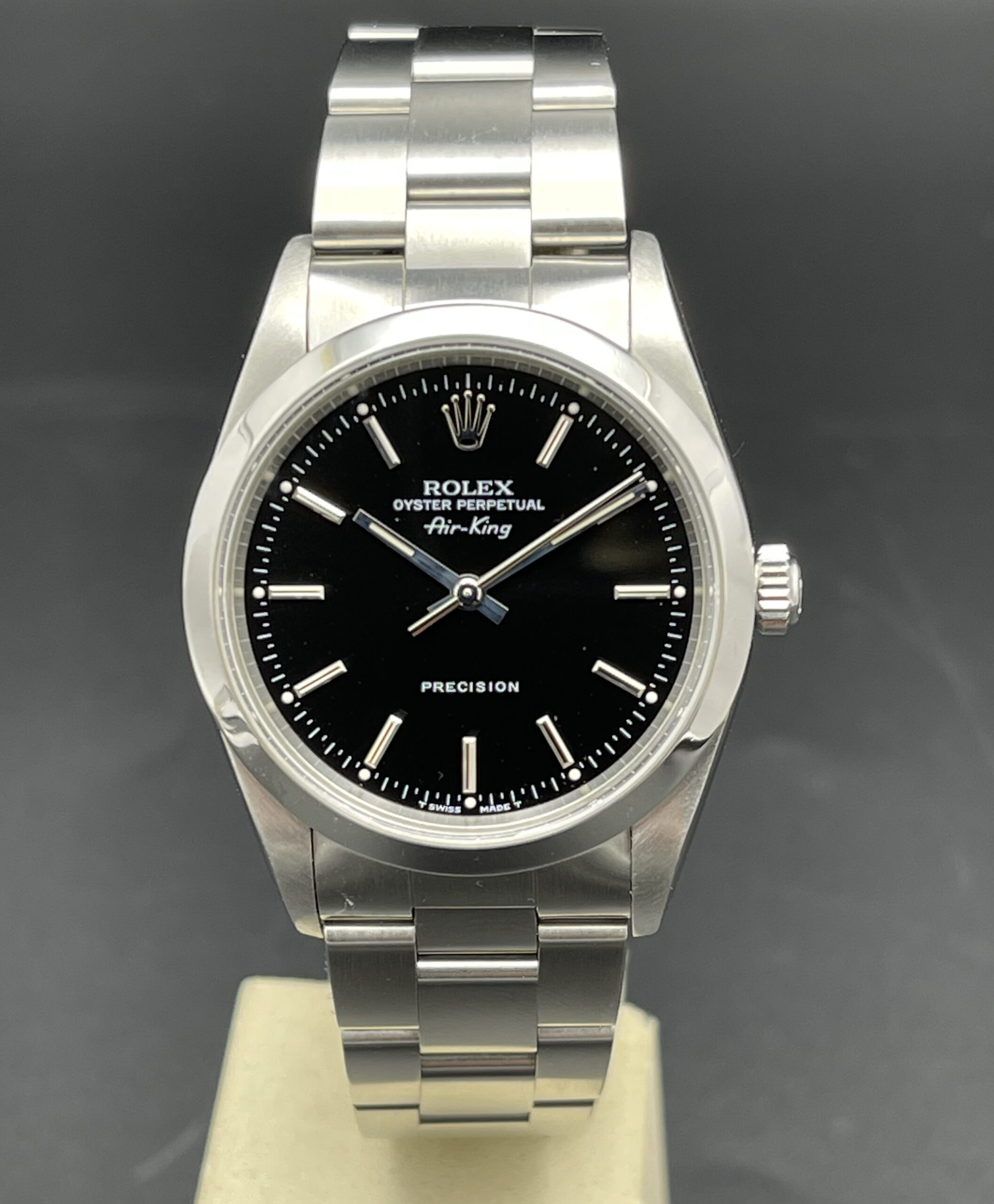 Rolex Air king 34 Nero Compravendita di orologi di grandi marche nuovi ed usati LTW Trade SA Lugano Top Orologi Lugano Top Watches Lugano Top Uhren Lugano Top Montres