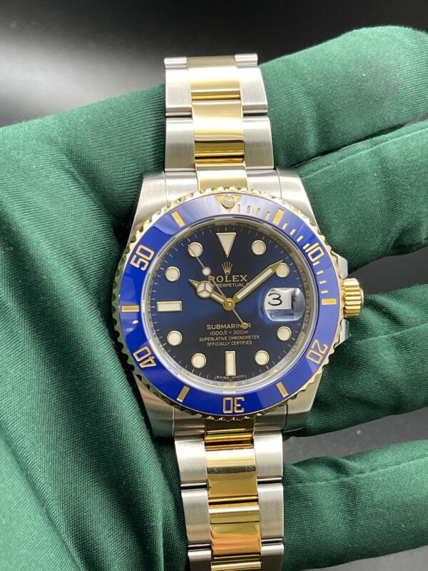 Rolex Submariner Date 40 acciaio e oro blu Compravendita di orologi di grandi marche nuovi ed usati LTW Trade SA Lugano Top Orologi Lugano Top Watches Lugano Top Uhren Lugano Top Montres